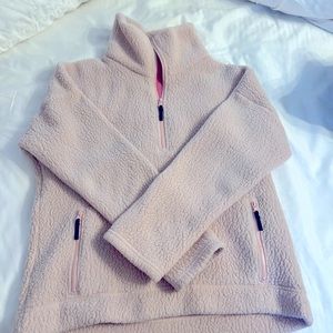 J crew half zip fleece medium.Loved but lots of life left. Pink & black. 2 items